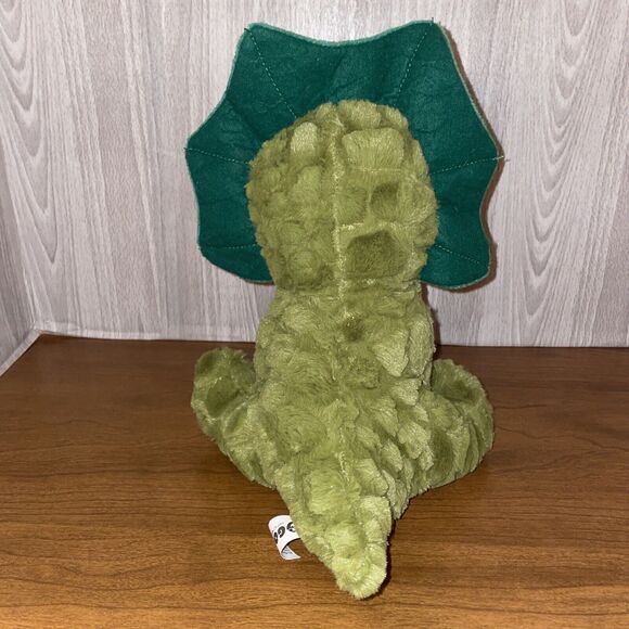 Goffa Dinosaur Plush Stuffed Animal Toy Sitting Triceratops Green - 10.5" Tall - Picture 4 of 13